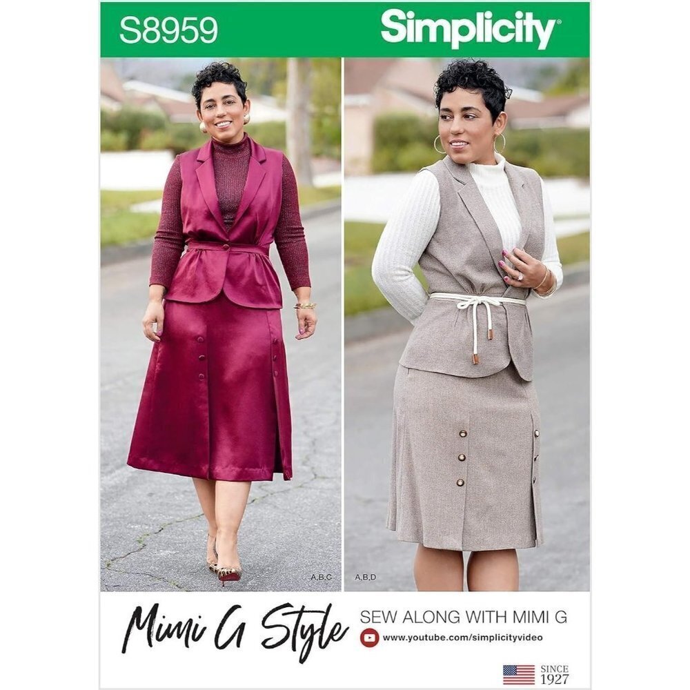 Simplicity Sewing Pattern 8959 MIMI G Skirt Vest Top Misses Size 10-18‎